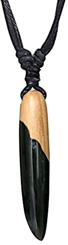 CHICNET Surferkette Narraholz Halskette Spirale verstellbar dunkel braun Holz rund offen Damen Herren Holzkette Spiralen Kette Bullet
