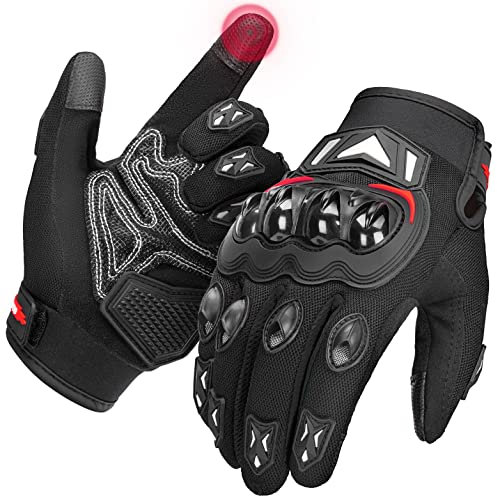 KEMIMOTO Motorradhandschuhe Herren, Motorrad Handschuhe mit Knöchelprotektor und Touchscreen, Sport Handschuhe für Herren und Damen, für Motorrad, Fahrrad, Roller, Jagd