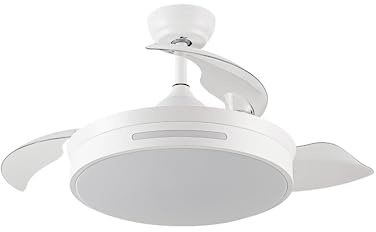 FABRILAMP Ventilador DC 59w Micenas Blanco 4 Aspas Transp. 106d 6 Veloc. 6980lm 3 Colores C/remoto, Reg.intensidad, Memoria Y Temporizador