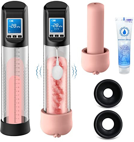 Banysin Elektrische Penispumpe mit Taschenmuschi-6 Saugstärken & 9 Vibrationsintensitäten vakuumpumpe Penisvergrößerung Extend Pumpe Ausdauer Trainer für Größere-Sex Toys Sex Spielzeug für die Männer