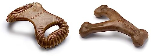 Benebone Dental Durable Dog Chew Toy for Aggressive Chewers, Real Bacon, Made in USA, Small & Wishbone Durable Dog Chew Toy for Aggressive Chewers, Made in USA, Small, Real Bacon Flavor