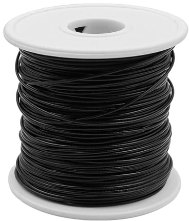 ZONADAH 100m 304 Stainless Steel Black Vinyl Coated Wire Rope, 1mm,for Globe String Lights Hanging,Clotheslines,Outdoor Light Guide Wire Garden Party Setup Mounting