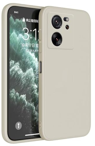 Topme Funda para Xiaomi MI 13T / Xiaomi MI 13T Pro (6.67 Inches) Carcasa Caja Case Estuche, Funda Protectora de Piel de Silicona TPU - Blanco Antiguo