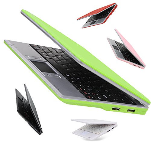 Bigmachine 7 Zoll tragbarer Mini-Computer Laptop PC Netbook für Kinder Android 12 Quad Core 32 GB WiFi Eingebaute Kamera Netflix YouTube Flash Player (Grün)