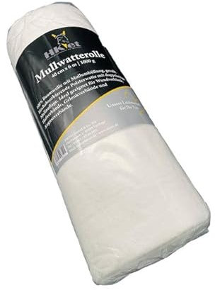 NatuSol Mullwatterolle Polsterwatte für Pferde 40cm x 6m, gerollt - zum Schutz von Verletzungen, Bandagieren und Polstern