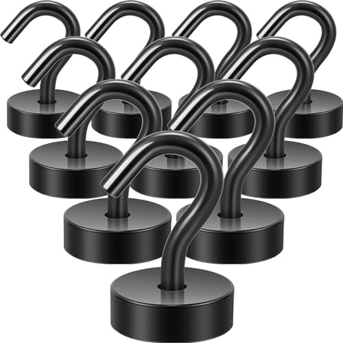 Neosmuk Magnethaken schwarz,12kg Magnet Haken Extra Stark für Spind Organizer,neodym magnete,haken magnetisch sehr stark für werkstatteinrichtung,heckzelt,grill,kleiderhaken