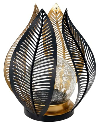 IC Gardenworld Solarlampen für Außen, Solar Lotus Blüten Garten Deko Solar Bodenleuchte für Garten, moderne Gartenleuchten, Terassendeko Solarleuchten aus Metall & Glas (Blüte)