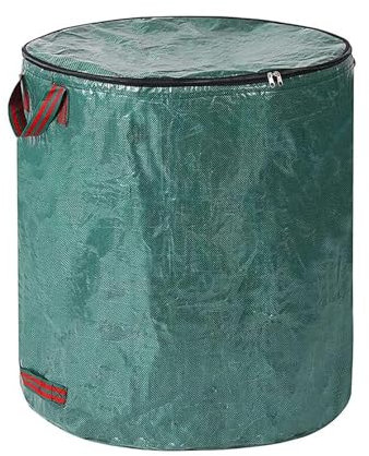 Wiederverwendbare Gartenabfallsäcke mit Deckel Rasen- und Laubsäcke Heavy Duty mit 4 Griffen Wiederverwendbarer Gartenabfallbeutel,Grün-120L