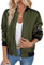 Zeagoo Chaqueta Bomber para Mujer Ligera de Manga Larga con Cremallera Chaqueta Motociclista de Otoño Elegantes