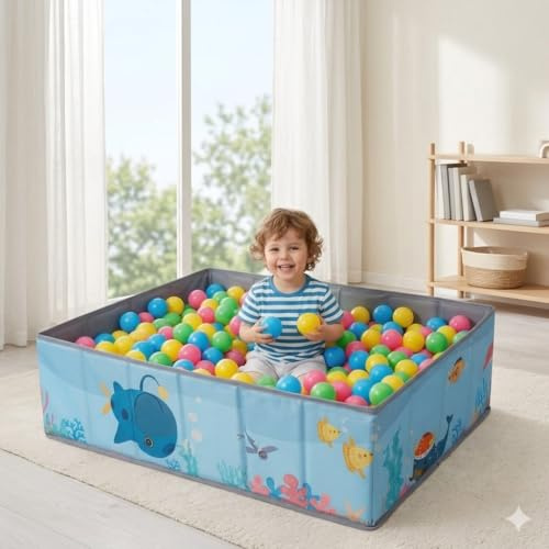 RUGUIES - Bällebad für Kinder - Faltbarer und tragbarer Bällebad - Spielzeugwürfel für drinnen und draußen - (Bälle Nicht im Lieferumfang enthalten).