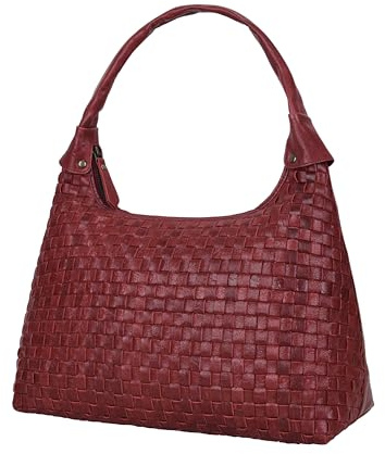 ANTONIO VALERIA Allison Braided Leather Tote Bag for Women