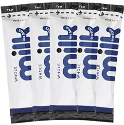 Whole UHT Milk Sticks 10ml – 100 Pack | Long Life, Individually Wrapped Sachet Portions | Easy Open & Cost-Effective - No-Fridge Milk for Travel, Camping, Office & On-the-Go Use