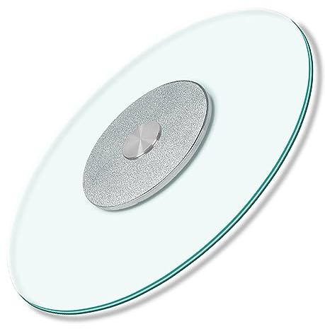 FGDIUCVN Grand Plateau de Table Rond en Verre trempé, Plateau tournant Paresseux pour Cuisine, Table à Manger 50 cm D