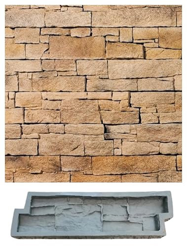 Stampo in Gomma Poliuretanica – effetto pietra roccia rivestimento murale gesso cemento cm. 58x15 circa, stampo per pietra