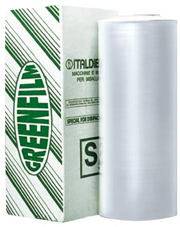 ITALDIBIPACK - Film Termoretraibile per Imballaggio - 1 Rotolo Pellicola Imballaggio Trasparente (Spessore 19 micron, 300 mm)