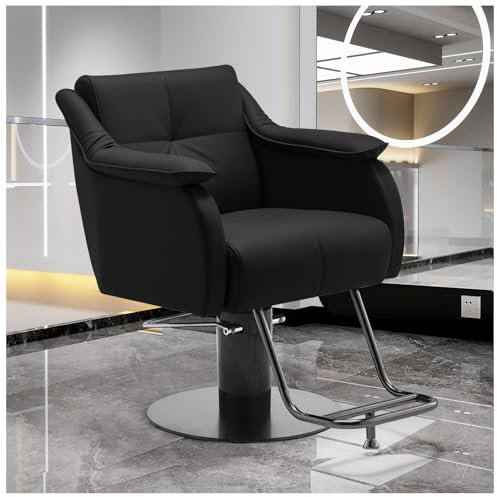 Friseurstuhl,Friseurstuhl, Friseurstuhl für Friseure, Friseurstuhl mit Hochleistungshydraulikpumpe, 360-Grad-Drehstuhl, höhenverstellbar, Dicke Stange, B