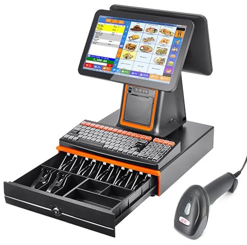 Intelligente Registrierkasse, Kapazitive Touchscreen-Kassiererdruckmaschine, POS-Monitor Mit Digitaler LED-Anzeige, Produktmanagement, Effiziente Multi-Touch-Kassiererkasse For Apotheken-Einzelhändler