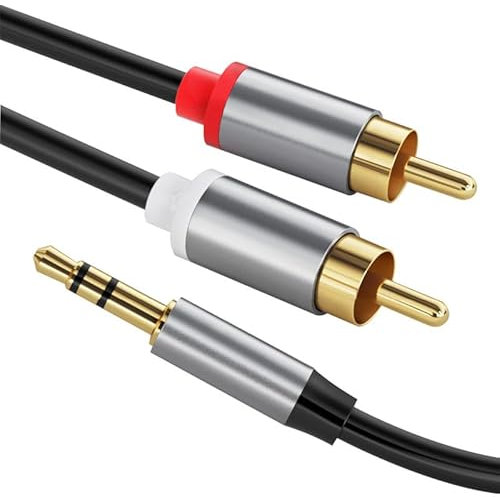 MACHSWON Cavo da 3,5 mm a RCA, da RCA maschio a Aux, adattatore audio HiFi Sound per cuffie, con guscio in metallo, splitter RCA a Y, cavo ausiliario da 1/8 a connettore RCA per altoparlante del