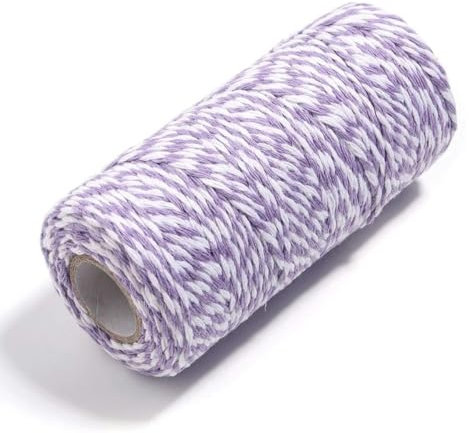 100 m/Rolle, farbige Baumwollseile, Bindfaden, bunt, geflochtene Baumwollkordel für Heimwerker, Textilhandwerk, Verpackung, Hochzeitsdekoration, lila