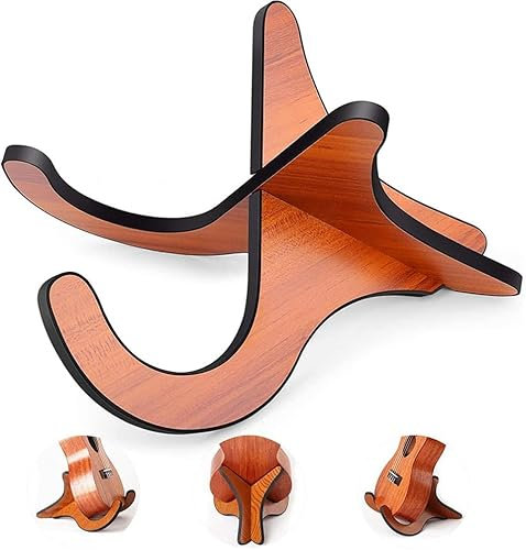 Windfromort Holz Ukulele Ständer - Ukulele Ständer, Holzmaterial, stabil und rutschfest, faltbares Design, geeignet für Ukulelen und andere Saiteninstrumente (Naturholz)