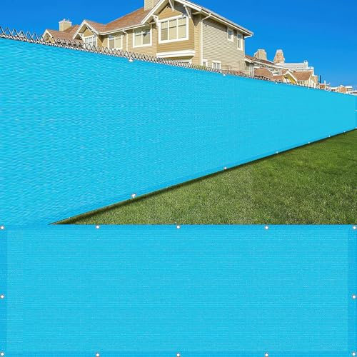 LIUNADM Balkonabdeckung Balkonbespannung 85 x 920 cm Atmungsaktiv, Wasserdurchlässig, HDPE Balkonsichtschutz Seitenmarkise mit Kabelbinder, Reißfest für Balkongeländer Terrasse, Himmelblau