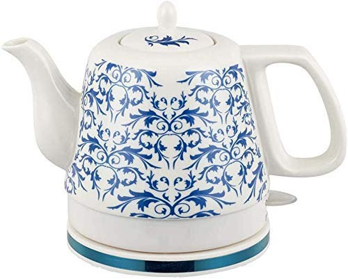 HIFRQVVC Bouilloire électrique en céramique Pot à Eau vinta Théière à Eau sans Fil, théière-pichet rétro de 1,2 L, 1000 W Rapide(Me)