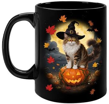 Tazze personalizzate di Halloween, tazza personalizzata con calderone strega, tazza per la stagione spettrale, tazze in ceramica, bella tazza da caffè con fantasma di Halloween, regalo spettrale per