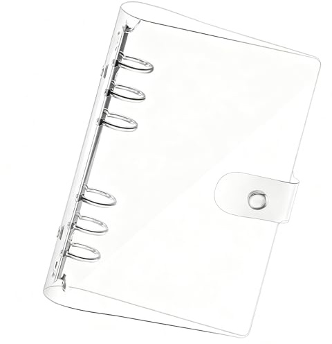 Jidyllic A5 Mjuk PVC 6 Hål Ring Pärm Mapp - Vattentät Transparent Lösa Blad Anteckningsbok Skydd för Kontor Skola Dagbok