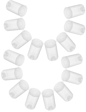 NUOBESTY 50pezzi Scatole Per Tubi Rotondi Vuoti in Plastica Con Coperchi Mini Scatola Di Conservazione Ricaricabile Portatile Per Tubi Da Viaggio e Piccoli Oggetti Di Uso Quotidiano