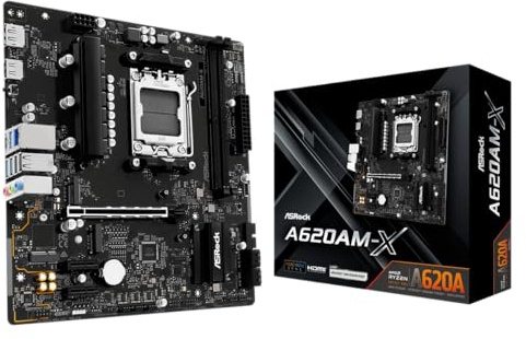 ASRock A620AM-X AM5 mATX HDMI/DP DDR5 - AMD Sockel AM5 (Ryzen Zen4) - Micro/Mini/Flex-ATX (90-MXBSV-A0UAYZ)
