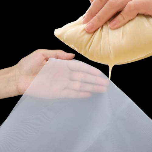 CABODYALS 1M Square 200 White Nylon Fine Mesh Netting Filter Fabrics Woven Precisely Net Sheet Reusable Strainer Cloth by The Metre for Wine Juice Fresh Milk Kitchen Coffee Teas Food Home Brewing