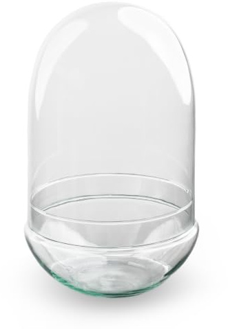 urbanjngl - Terrarium Fles 'Egg XL' - Zweiteilige Glasglocke, geschlossen, Ø 17,5 cm, Höhe 30 cm, ideal für Pflanzen und Dekoration, modernes Design für Ihr Zuhause.