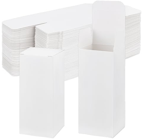 BENECREAT 60 Packung Weiße Faltschachteln 5x5x12cm Dicke Geschenkboxen Aus Karton In Großen Mengen Für Geburtstags Und Weihnachtsgeschenke Gastgeschenke Hausgemacht Und Geschäftlich