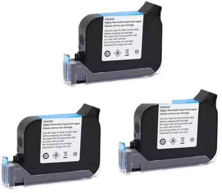 KRLAZdN Cartouche d'encre Noire 2588 + M 2588 2588 +, séchage Rapide, Eco solvant, Hauteur d'impression 12.7mm, Compatible avec imprimante Portable(Black-3pcs)