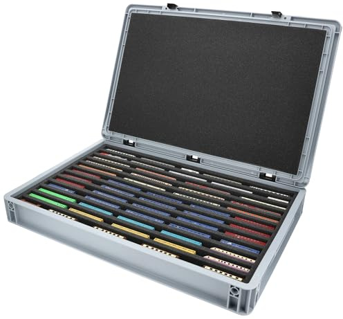 Feldherr Eurobox 60 x 40 cm Set för modelljärnväg - skala Z - 12 fack - skumplastinsats för horisontell förvaring - kompakt transportlösning för lok och vagnar