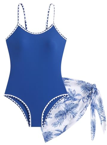 LIKCAISA Girls One Piece Swimsuits with Skirts Swimming Costume Adjustable Swimwear Beach Bathing Suit for Kids Girl Size 9 10 11 12 13 14 Years