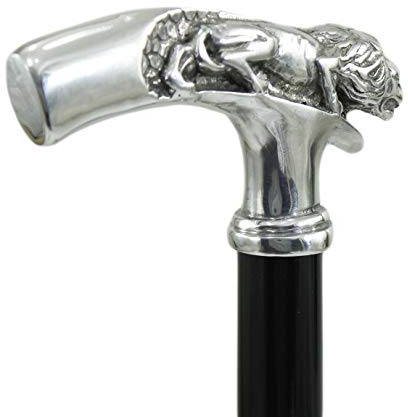 Gehstock Jaguar Holz 97 CAVAGNINI Eleganter Zeremonie für Senioren Damen und Herren Länge anpassbar (Jaguar- Schwarz)