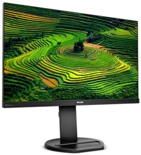 Philips Monitor 241B8QJEB, 24, LED IPS, FHD, 3 Side Frameless, Regolabile Ergonomicamente, HUB USB, Casse Audio Integrate, Display Port, DVI, HDMI, VGA, Vesa, Nero