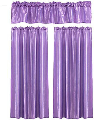 Xmiral T黵vorhang Einfarbig Halbtransparent Gardine Vorhang h鋘gen Dreiteilig F黵 Kinderzimmer Wohnzimmer Schlafzimmer(A,150cmx70cm/60cmx150cm)