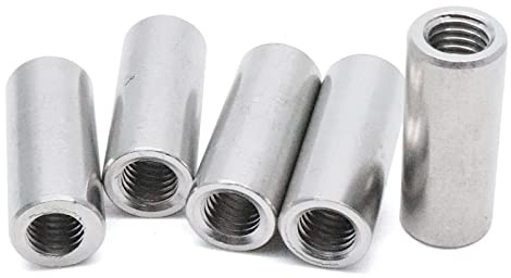 Xiaoyztan 5Pcs M8 Thread Round Coupling Nut Stainless Steel Sleeve Stud Nut Connecting Hardwares 30mm Height
