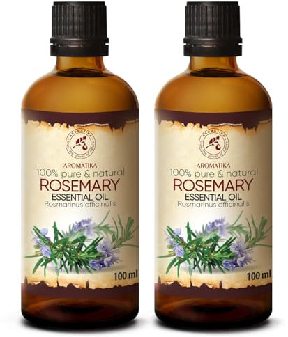 Aceite de Romero 200ml - Rosmarinus Officinalis - España - 100% Puro y Natural - Mejor para Aromaterapia - Baño de Aroma - Difusor - Fragancia para Hogar - Rosemary Essential Oil 200ml