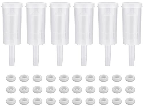 OLRWSLG 6 Stücke Gärspund mit 30 Stücke Gummistopfen PP Luftschleuse Dauerhaft Kunststoff Gärung, Transparent Gärröhrchen Set 11.5 * 3.9cm Inländisch Gärspund für Verschiedene Fermentationsfässer