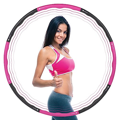 MSPORTS Hula Hoop Reifen Premium mit Schaumstoff und größenverstellbar, Fitness Hula Hoop zur Gewichtsreduktion, 6-8 Segmente Abnehmbarer Hoola Hoop Reifen Geeignet Für Fitness/Sport