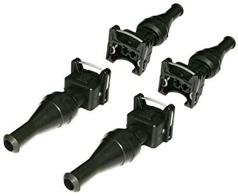 4 Sets Kraftstoffeinspritzdüsenstecker EV1, wasserdicht, 2-Wege-Kraftstoffeinspritzdüsen-Verkabelungssteckverbinder, Stecker-Kabelbaum-Set