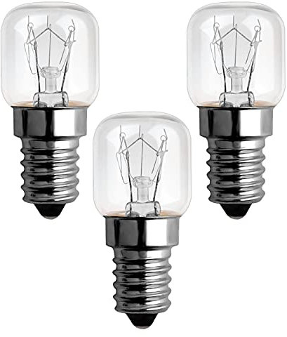 Backofenlampe 300 Grad hitzebeständig T22 E14 Dimmbar, 120LM Warmweiß 2300K, E14 Edison ofenlampe für Himalaya-Salz-Lampe, Mikrowelle, Kühlschrank und Backofen, 3 Stück