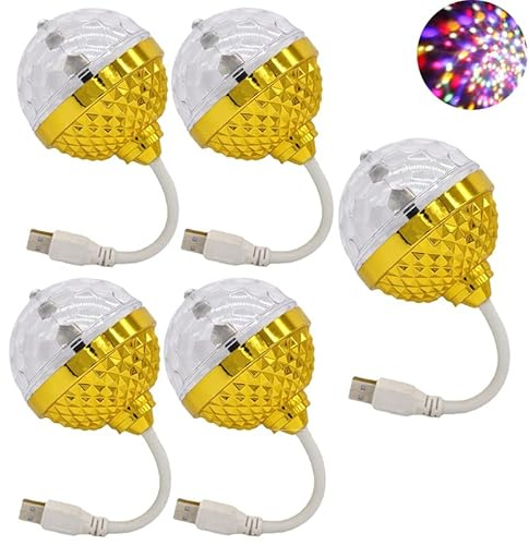 CRGANGZY 5 Stück bunte rotierende magische Kugel-Lichter, Plug-and-Play, bunte RGB-Lampe, Disco-Glühbirne, RGB-Stroboskop, magische Lampen, kleine LED for Zuhause, Partys, große Bühnendekoration