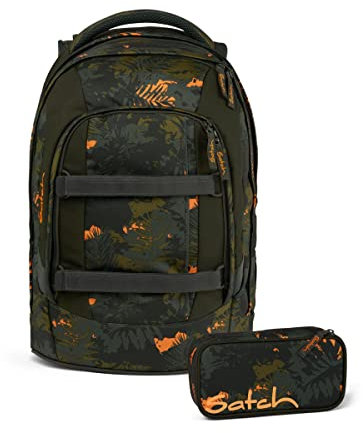 Satch Pack Schulrucksack Set 2tlg. inkl. Schlamperbox (Jurassic Jungle)
