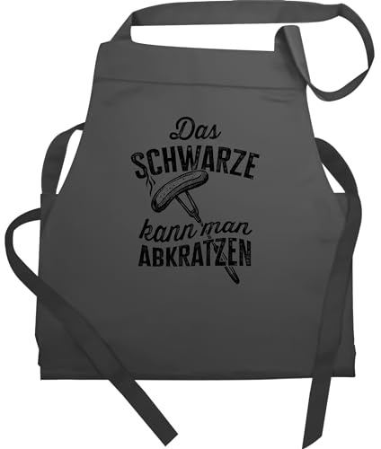 Shirtracer Schürze Geschenk - Grillschürze Erwachsene - Das Schwarze kann man abkratzen - Grill Geschenke Griller Grillfreunde - 60x87 - Anthrazit - vatertagsgeschenke ideen grillen weihnachten
