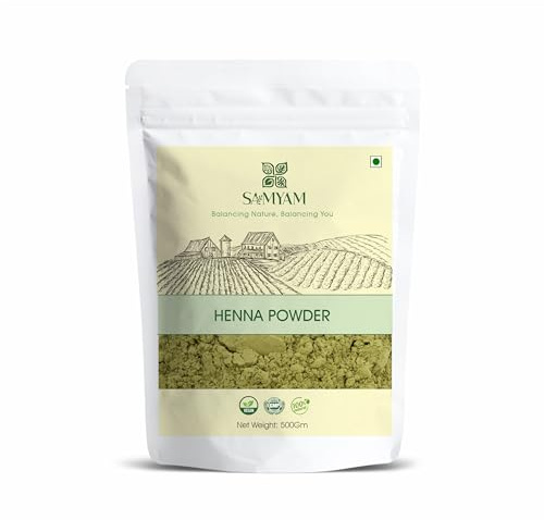 SAMYAM Pure Henna Powder - 500g Pack | Natural Hair Color, Triple Sifted Rajasthani Henna, PPD Free