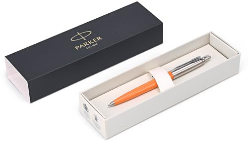 Parker Jotter Originals 2123123Z Kugelschreiber, Kürbis-Orange (Orange Pumpkin 1575C), mittlere Spitze, blaue Tinte, in Schatulle